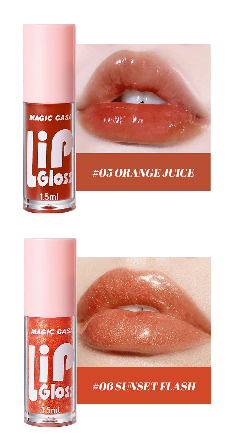 MAGIC CASA 6pcs/set Small bottle Hydrating Jelly Lip Oil long-lasting Moisturizing smooth shimmering Lip Hydrating Liquid