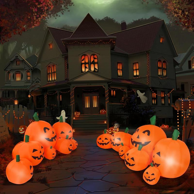 Outvita 7Ft Classic 7Pcs LED String Lights 7Pcs Pumpkin Inflatable Halloween Decoration