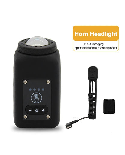 Bike Horn Light 110DB USB Rechargeable Bicycle Front Light Electric Bell Remote Control Horn Bike Light Night Cycling Accessorie
