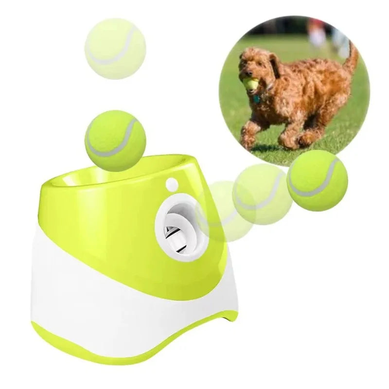 Automatic Dog Tennis Ball Launcher Dogs Chase Toys Automatic Fun Interactive Machine Fun Interactive Rechargable Catapult 6 Ball