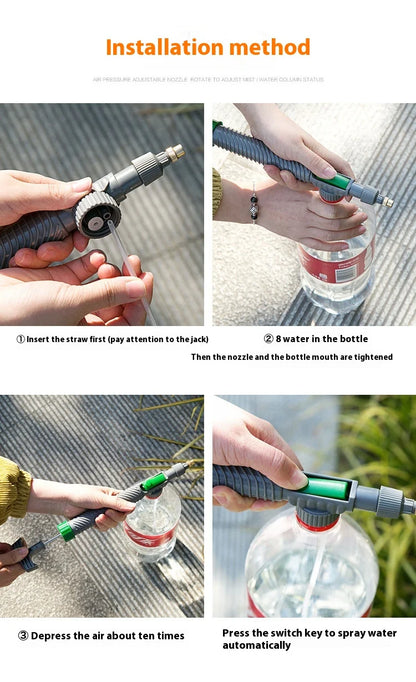 Watering Irrigation High Sprayer Water Pressure Flower Garden Gun Sprayer Head Juice Bottles Interface Plastic Trolley Spray