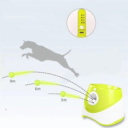 Automatic Dog Tennis Ball Launcher Dogs Chase Toys Automatic Fun Interactive Machine Fun Interactive Rechargable Catapult 6 Ball