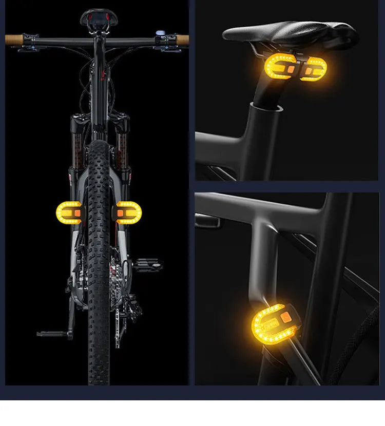 Bike Turn Signal Rear Light USB Rechargeable Wireless Back LED Scooter Tail Light Wireless Warning Taillight Cycling Accessories