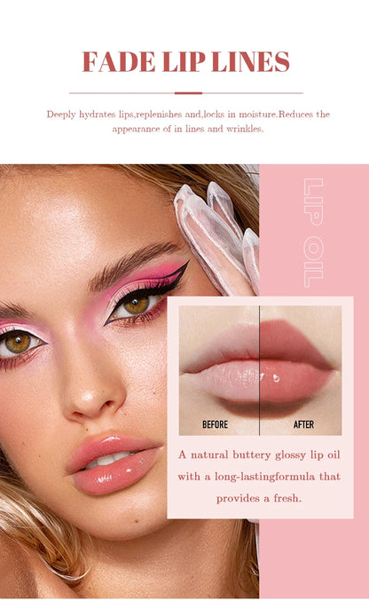 MAGIC CASA 6pcs/set Small bottle Hydrating Jelly Lip Oil long-lasting Moisturizing  smooth shimmering Lip Hydrating Liquid