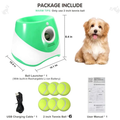 Automatic Dog Tennis Ball Launcher Dogs Chase Toys Automatic Fun Interactive Machine Fun Interactive Rechargable Catapult 6 Ball