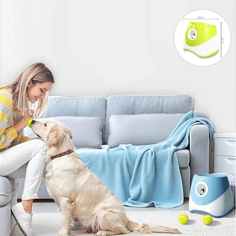 Automatic Dog Tennis Ball Launcher Dogs Chase Toys Automatic Fun Interactive Machine Fun Interactive Rechargable Catapult 6 Ball