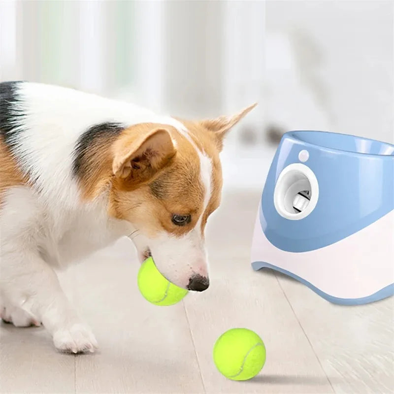 Automatic Dog Tennis Ball Launcher Dogs Chase Toys Automatic Fun Interactive Machine Fun Interactive Rechargable Catapult 6 Ball