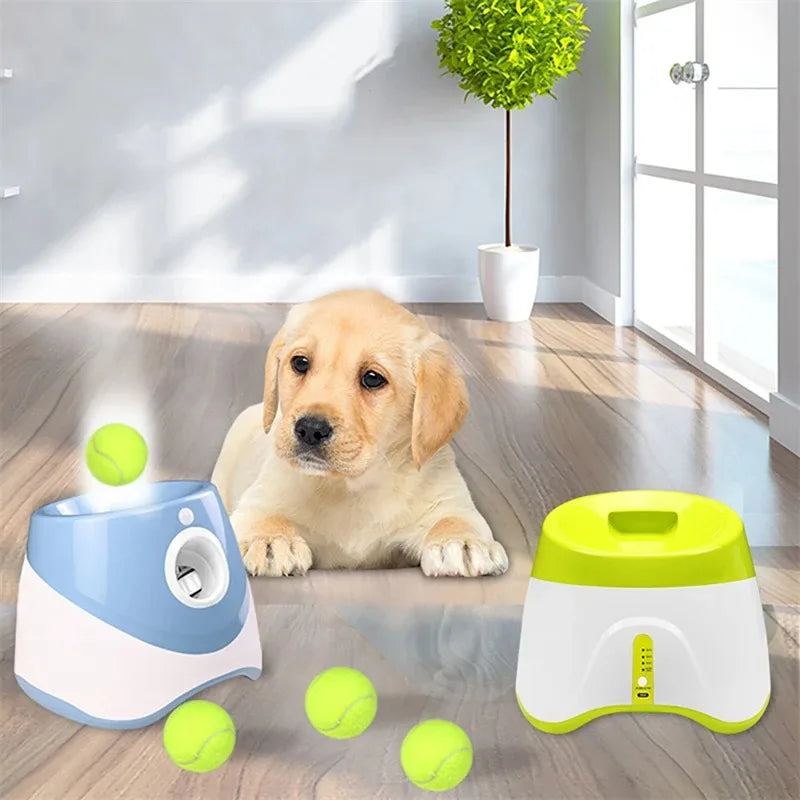 Automatic Dog Tennis Ball Launcher Dogs Chase Toys Automatic Fun Interactive Machine Fun Interactive Rechargable Catapult 6 Ball