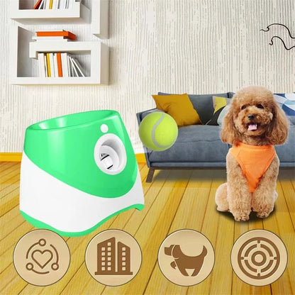 Automatic Dog Tennis Ball Launcher Dogs Chase Toys Automatic Fun Interactive Machine Fun Interactive Rechargable Catapult 6 Ball